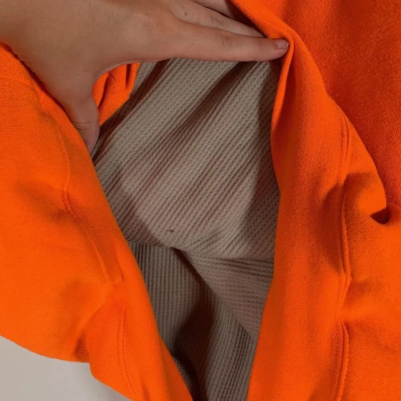 Cabela’s Sweater Men’s Large Neon Orange Think Long Sleeve Crew Neck Hunter - Picture 6 of 10